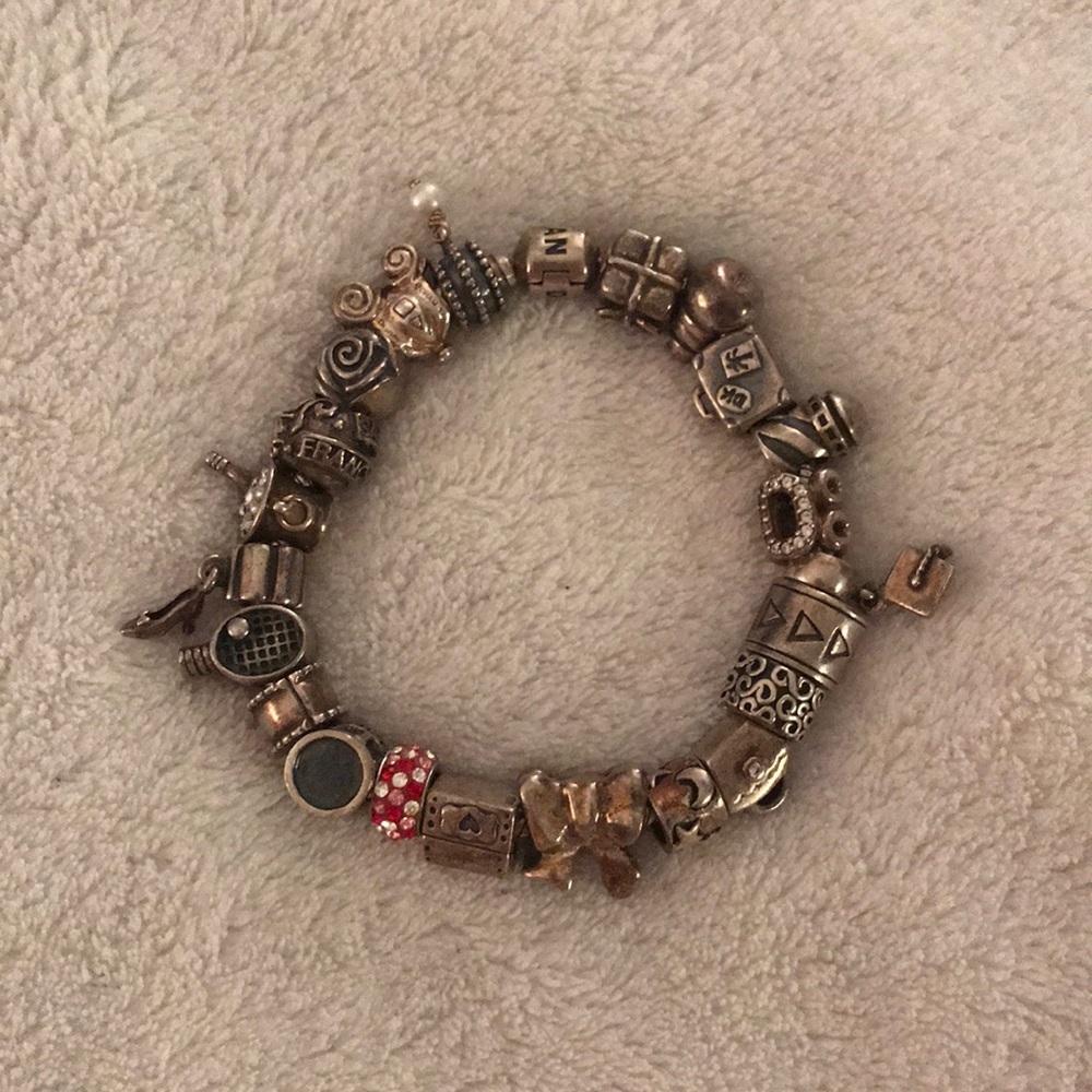 Pandora charm bracelet with 17 charms